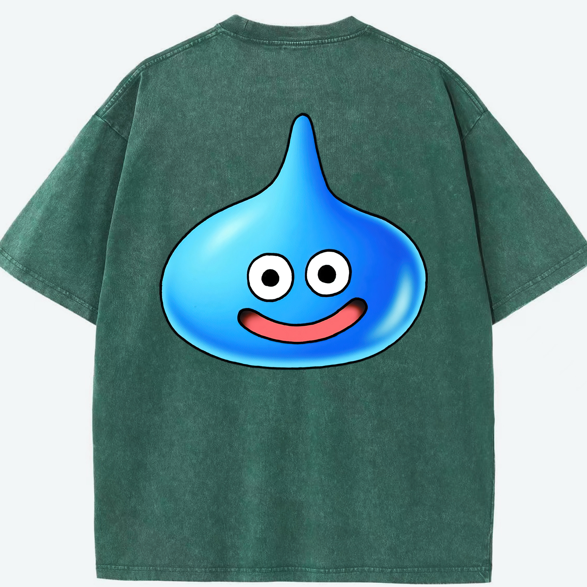 （画像用） ドラゴンクエスト Doragon Kuesuto Dragon Quest 綿100% ヴィンテージ風 半袖Tシャツ（背面プリント）